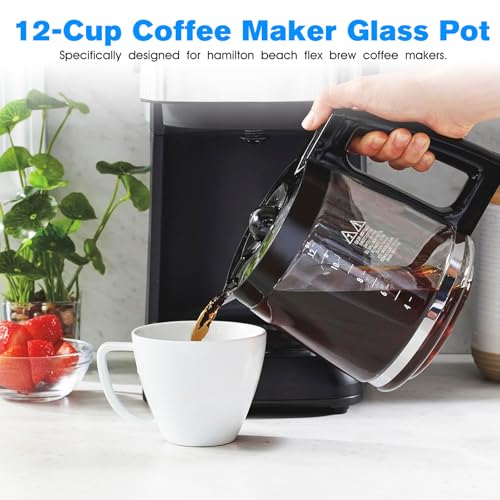 12-Cup Glass Carafe Pot Replacement Hamilton-Beach Coffee Carafe Pot 46310 49980A 49980Z 49976 49966 49350 49957 49954 49933 49983 49618 46300 49950 with Coffee Spoon 12 Cup Coffee Pot - My Kitchen Products