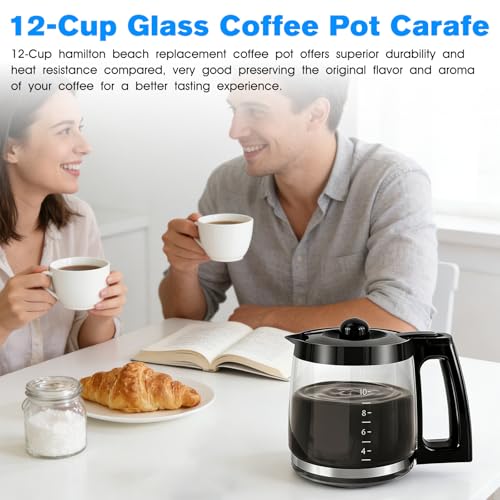 12-Cup Glass Carafe Pot Replacement Hamilton-Beach Coffee Carafe Pot 46310 49980A 49980Z 49976 49966 49350 49957 49954 49933 49983 49618 46300 49950 with Coffee Spoon 12 Cup Coffee Pot - My Kitchen Products