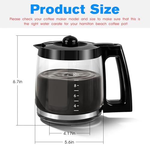 12-Cup Glass Carafe Pot Replacement Hamilton-Beach Coffee Carafe Pot 46310 49980A 49980Z 49976 49966 49350 49957 49954 49933 49983 49618 46300 49950 with Coffee Spoon 12 Cup Coffee Pot - My Kitchen Products