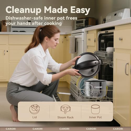 12-in-1 Electric Pressure Cooker 8 Quart, 1200W olla de presion Multi-Cooker with Stainless Steel Pot, Slow Rice Cooker, Saute, Steamer, Yogurt & Food Warmer, Delay Timer, Black - My Kitchen Products