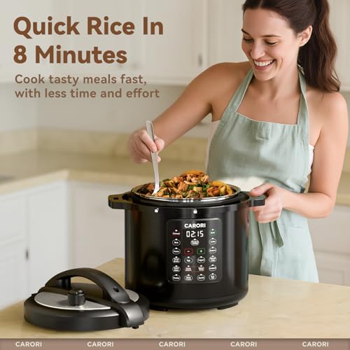 12-in-1 Electric Pressure Cooker 8 Quart, 1200W olla de presion Multi-Cooker with Stainless Steel Pot, Slow Rice Cooker, Saute, Steamer, Yogurt & Food Warmer, Delay Timer, Black - My Kitchen Products