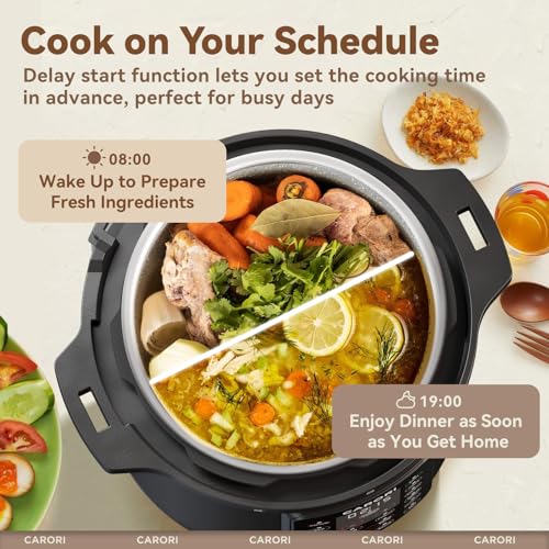 12-in-1 Electric Pressure Cooker 8 Quart, 1200W olla de presion Multi-Cooker with Stainless Steel Pot, Slow Rice Cooker, Saute, Steamer, Yogurt & Food Warmer, Delay Timer, Black - My Kitchen Products