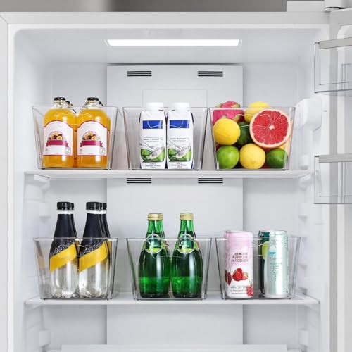 12 PACK LARGE Clear Storage Bins with Handles & Labels, Multiuse Plastic Pantry Organizer Bins for Home Kitchen, Fridge, Freezer, Cabinet, Closet, Bathroom, Shelf, Laundry, RV, Under Sink Organization - My Kitchen Products