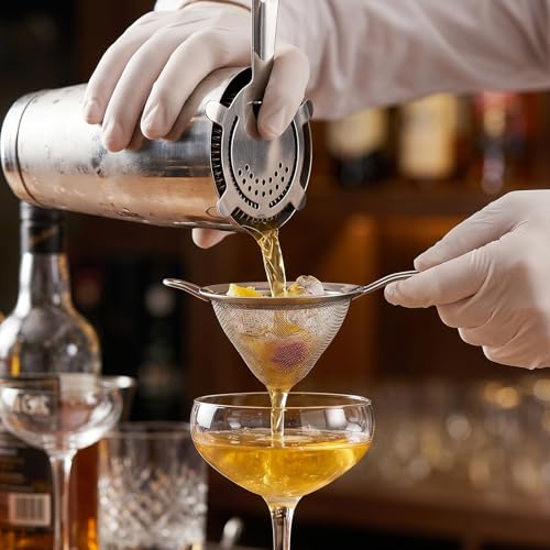 12-Piece Stainless Steel Cocktail Strainer Set，6 Fine Mesh Cone Sieves & 6 Four-Prong Hawthorne Strainers for Professional Bartending, Tea, Coffee, and Juice Filtering - My Kitchen Products