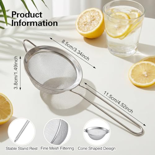 12-Piece Stainless Steel Cocktail Strainer Set，6 Fine Mesh Cone Sieves & 6 Four-Prong Hawthorne Strainers for Professional Bartending, Tea, Coffee, and Juice Filtering - My Kitchen Products