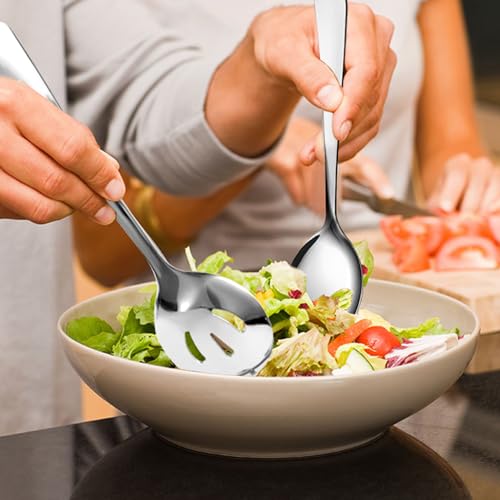 12PCS Stainless Steel Serving Utensils Sets - Large Serving Spoons,Slotted Spoons,Serving Tongs,Appetizer Tongs,Utensills Sets for Buffet Catering Banquet Party (Silver) - My Kitchen Products