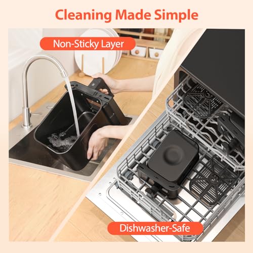 12QT Large Dual Air Fryer, 10-in-1 Double Zone Airfryer with 2×6QT Baskets, 60° Easy-Panel with Full Touchscreen, SyncCook Function, Viewing Window, Nonstick & Dishwasher Safe, 2 Dishes at Once, Black - My Kitchen Products