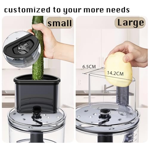 14 Cup Large Food Processor, XL Bowl, Large Chute for Blending, Mixing, Shredding, and Slicing, Meat and Vegetable Chopping, Doughing, All in One for kitchen,4 Speeds, 600W - My Kitchen Products