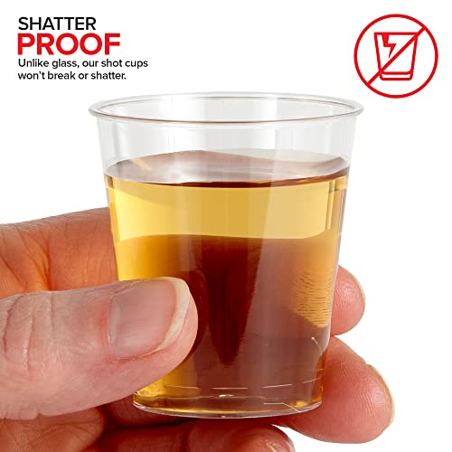 1.5 oz Shot Glasses - 100 Mini Plastic Shot Glasses (1.5oz) Clear Disposable Cups for Jello Shots, Wine Tasting, Liquor, Whiskey, Pudding, Sample Cup for Halloween and Elegant Partiest - My Kitchen Products