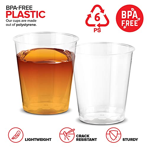 1.5 oz Shot Glasses - 100 Mini Plastic Shot Glasses (1.5oz) Clear Disposable Cups for Jello Shots, Wine Tasting, Liquor, Whiskey, Pudding, Sample Cup for Halloween and Elegant Partiest - My Kitchen Products