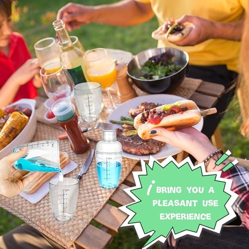 15 Pcs Plastic Cocktail Shaker 350ML/ 12 OZ Clear Plastic Hand Drink Mixer with Scales and Strainer for Drinks Milk Tea Cocktails Coffee Juice Birthday Gift Party - My Kitchen Products