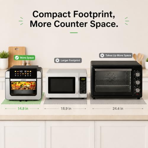16 Qt Air Fryer Toaster Oven Combo with PFAS-Free Ceramic Coating - My Kitchen Products