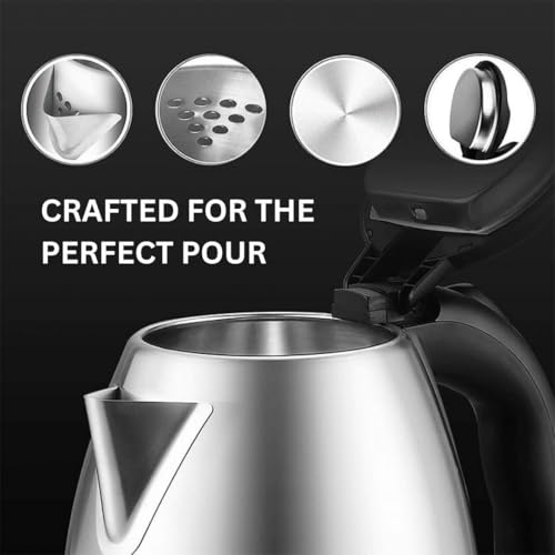 1.7 L Electric Kettles Stainless Steel | Hot Water coffee Stainless Steel Travel Tea Maker kettle for Boiling |Tea Maker Machine | Electric Hot Pots Teapot | Top 10 Best Electric Kettle - My Kitchen Products