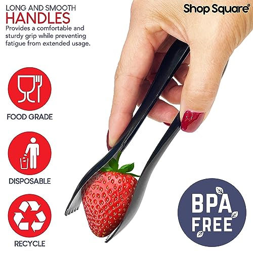 18 Pcs Black Plastic Serving Utensils Set – Heavy Duty Disposable Serving Spoons, Forks & Tongs | 10″ Serving Spoons for Buffet, Party, Catering, Wedding | Reusable, BPA-Free - My Kitchen Products