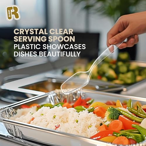 18 Pcs Clear Plastic Serving Utensils Set - 6 Clear Plastic Serving Spoons, 6 Tongs And 6 Forks - Heavy Duty Disposable Serving Utensils Set For Parties - My Kitchen Products