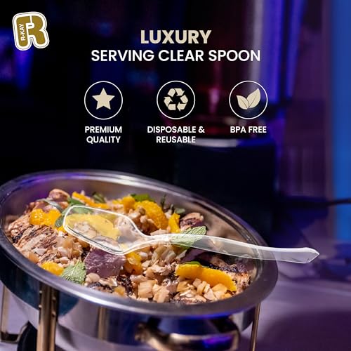 18 Pcs Clear Plastic Serving Utensils Set - 6 Clear Plastic Serving Spoons, 6 Tongs And 6 Forks - Heavy Duty Disposable Serving Utensils Set For Parties - My Kitchen Products