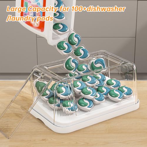 2-in-1 Trash Bag Holder Laundry & Dishwasher Pods Container,Garbage Bag Dispenser with Removable Lids,Kitchen Organizer and Under Sink Storage Box - My Kitchen Products