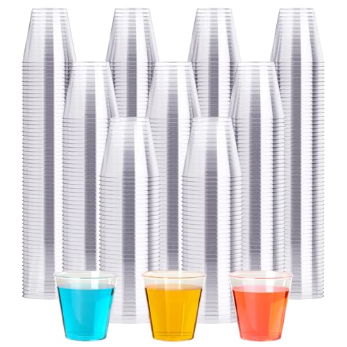2 OZ 500 Pack Plastic Shot Glasses, Disposable Cups, Wine Tasting Cups, Small Plastic Tumbler for Whiskey, Wine
