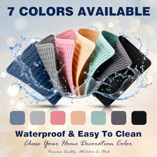 2 Pack Caketime Silicone Dish Drying Mat for Kitchen Counter Heat Resistant Under Sink Waterproof Coffee Bar Accessories Dining Rack Stone Utensil Holder Countertop Decor Must Haves 2026 - My Kitchen Products