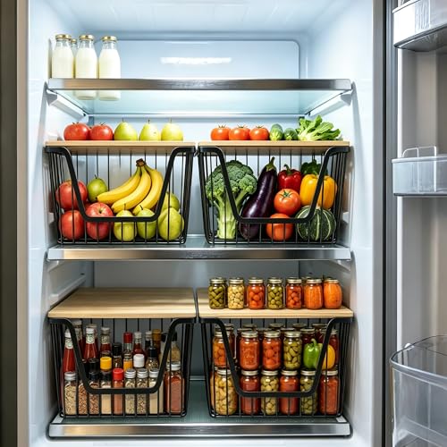 2 Pack Onion and Potato Storage Bins, Stackable Pantry Organizers Storage, Large Wire Storage Basket for Onion, Potato, Fruit, Vegetables - My Kitchen Products