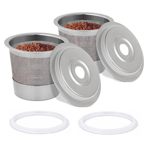 2 Pack Reusable Pods Compatible with Ninja Dual Brew Coffee Maker, Stainless Steel Permanent K Cups Filters for Ninja CFP101 & Ninja PB051 Coffee Maker - My Kitchen Products