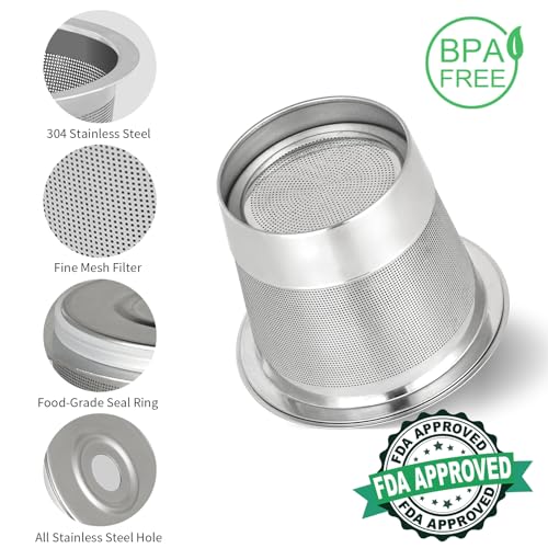 2 Pack Reusable Pods Compatible with Ninja Dual Brew Coffee Maker, Stainless Steel Permanent K Cups Filters for Ninja CFP101 & Ninja PB051 Coffee Maker - My Kitchen Products