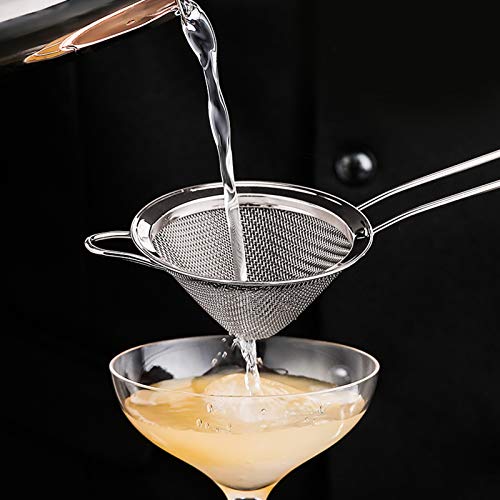 2 Pack Stainless Steel 18/8 Small Food Strainer, Fine Mesh Sieve with Long Handle, Cocktail Strainer For Cocktails, Tea Herbs, Coffee & Drinks, Rust Proof & Great as Tea Strainer, 3.5inch - My Kitchen Products