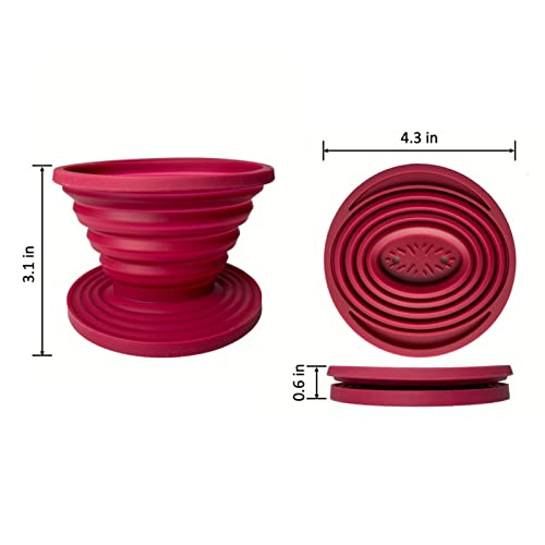 2 Pieces Attsky Collapsible Pour Over Coffee Dripper for Camp Coffee, Reusable Silicone Coffee Filter Holder for Camping Red - My Kitchen Products