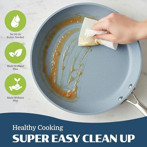20 Pc Pots and Pans Set Nonstick - Granitestone Ceramic Cookware Set Induction Compatible with Bakeware, Utensils & Steamer, Non Toxic PFOA PFOS PFAS PTFE Free, Oven Safe to 500°F Dishwasher Safe Gray - My Kitchen Products