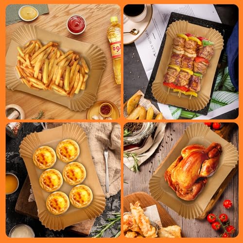 200PCS Air Fryer Liners for Ninja: Higher Non-Stick Disposable Parchment Paper Liner for Ninja DZ201/DZ401 Dual Airfryer Baking - Food Grade Ninja Air fryer Accessories (Rectangle - 8.6 x 5.5 inch) - My Kitchen Products