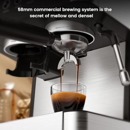(2026 Upgrade) Espresso Machine with Grinder, Expresso Coffee Machines with Built-in Anti-Clog Coffee Grinder/Milk Steam Wand/Frother, Expresso Machines for Home Perfect Cappuccino & Latte-Gloss Black - My Kitchen Products