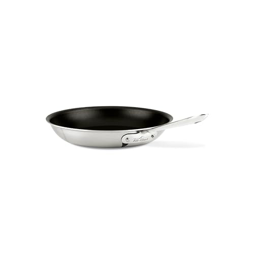 All-Clad D5 10 Inch Brushed Stainless Steel Pro Non Stick Frying pan, 5-Ply Stainless Steel Pan