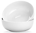 Yedio Pasta Serving Bowls 120 Ounce 9.7” Large Serving Bowls, Porcelain Salad Bowls for Kitchen, Big White Soup Bowls, Oven Dishwasher Safe, Set of 2
