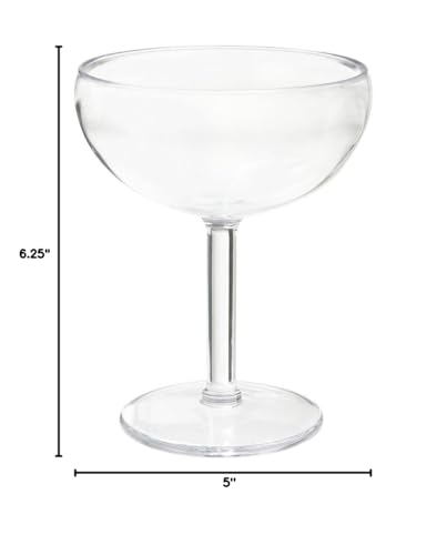 G.E.T. SW-1405-1-SAN-CL-EC Heavy-Duty Shatterproof Plastic Margarita Glasses, BPA Free, 12 Ounce (Set of 4)