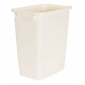 Rubbermaid 21 Quart Traditional Kitchen Bathroom and Office Rectangular Plastic Open Wastebasket Trash Can Bisque