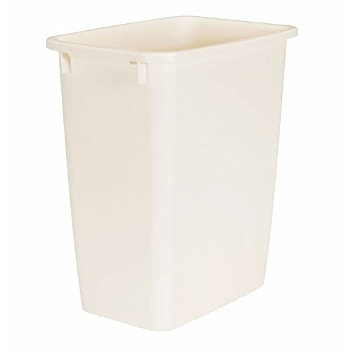 Rubbermaid 21 Quart Traditional Kitchen Bathroom and Office Rectangular Plastic Open Wastebasket Trash Can Bisque