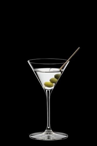 RIEDEL Grape Martini and Cocktail Diamond-Shaped Machine-Made Crystal Glass with Steeply Angled Sides (2-Pack, Clear)