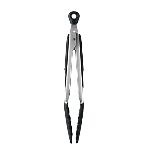OXO Good Grips 2-Piece Silicone Whisk Set and OXO Good Grips 9-Inch Tongs with Silicone Heads, Black