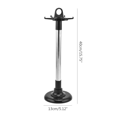 QIXIAMO Swivel Kitchen Utensils Stand with 6 Hooks Rotatable Kitchenware Holder Rack Home Kitchen Utensils Organizer Holder, 42x13cm, Black＋silver