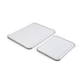 KitchenAid Classic Nonslip 2-Piece Plastic Cutting Board Set with Perimeter Trench and Non Slip Edges, 2-Piece Kitchen Chopping Boards, Dishwasher-Safe, White and Gray