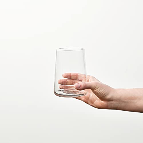 Krosno Infinity Drinking Glasses Set of 6 – 16.6 oz Water Juice Glasses, Modern Tapered Tumblers, Lead-Free Glassware, Clear Everyday Drinkware, Dishwasher Safe, Made in Europe