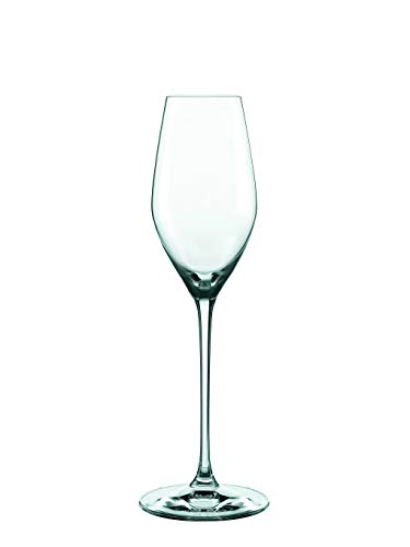 Nachtmann Supreme Champagne Flutes – Set of 4 Lead-Free 10.1 oz Crystal Stemware with Slimline Shape & Sparkling Point, Refined Glasses for Prosecco, Weddings, Events, Entertaining Guests