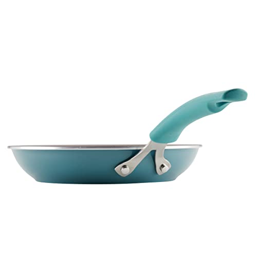 Rachael Ray Cook + Create Aluminum Nonstick Cookware Set, 10-Piece, Agave Blue