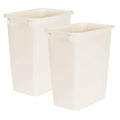 Rubbermaid 21 Quart Traditional Rectangular Plastic Open Wastebasket Trash Can for Kitchen, Bathroom, and Home Office, Bisque (2 Pack)