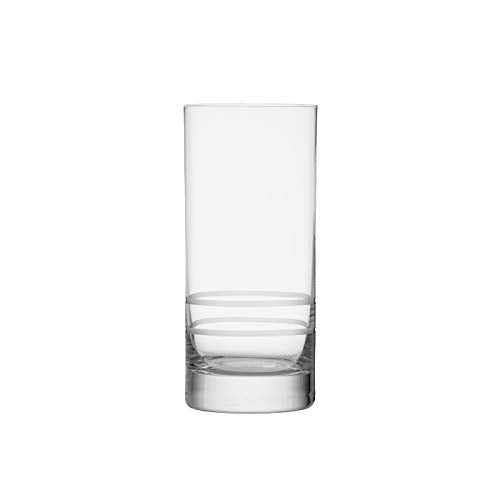 Crafthouse by Fortessa Professional Barware by Charles Joly, Etched Schott Zwiesel Tritan 16.2 oz Iced Beverage, Longdrink, Collins Barware/Cocktail Glass, Set of 4