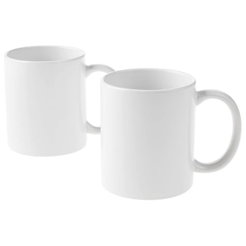 Cricut Beveled Blank, Ceramic-Coated, Dishwasher & Microwave Safe Mug to Decorate, Mug Press & Infusible Ink Compatible,12 Oz Sublimation, Ideal for Crafts and Printing, 2 Count, White