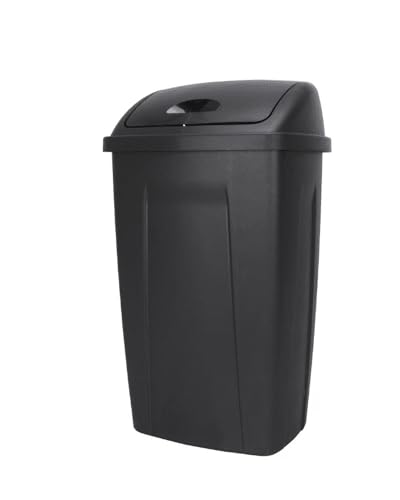 Cukux Black 13-Gallon Plastic Rotating lid Trash can, Waterproof and Odor-Proof, Modern Style, Simple and Elegant, Suitable for Kitchen, Office, Bathroom, Patio, Bedroom, Living Room.