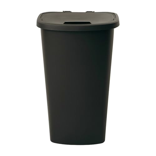 Kitchen Trash can, 11 gallons, Black, Plastic, flip-top, Suitable for Kitchens, bathrooms, and Offices.
