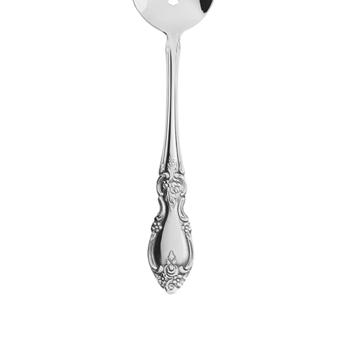 Oneida Silverware Serving Utensils Set of 6, Louisiana 6-Piece Fine Flatware Serveware Set, Serving Spoons Fork Ladel & Spreader, 18/8 Stainless Steel, Mirror Finish, Dishwasher Safe (Silver 6 Pieces)