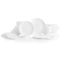 Corelle Vitrelle 78-Piece Service for 12 Dinnerware Set, Triple Layer Glass and Chip Resistant, Lightweight Round Plates and Bowls Set, Winter Frost White